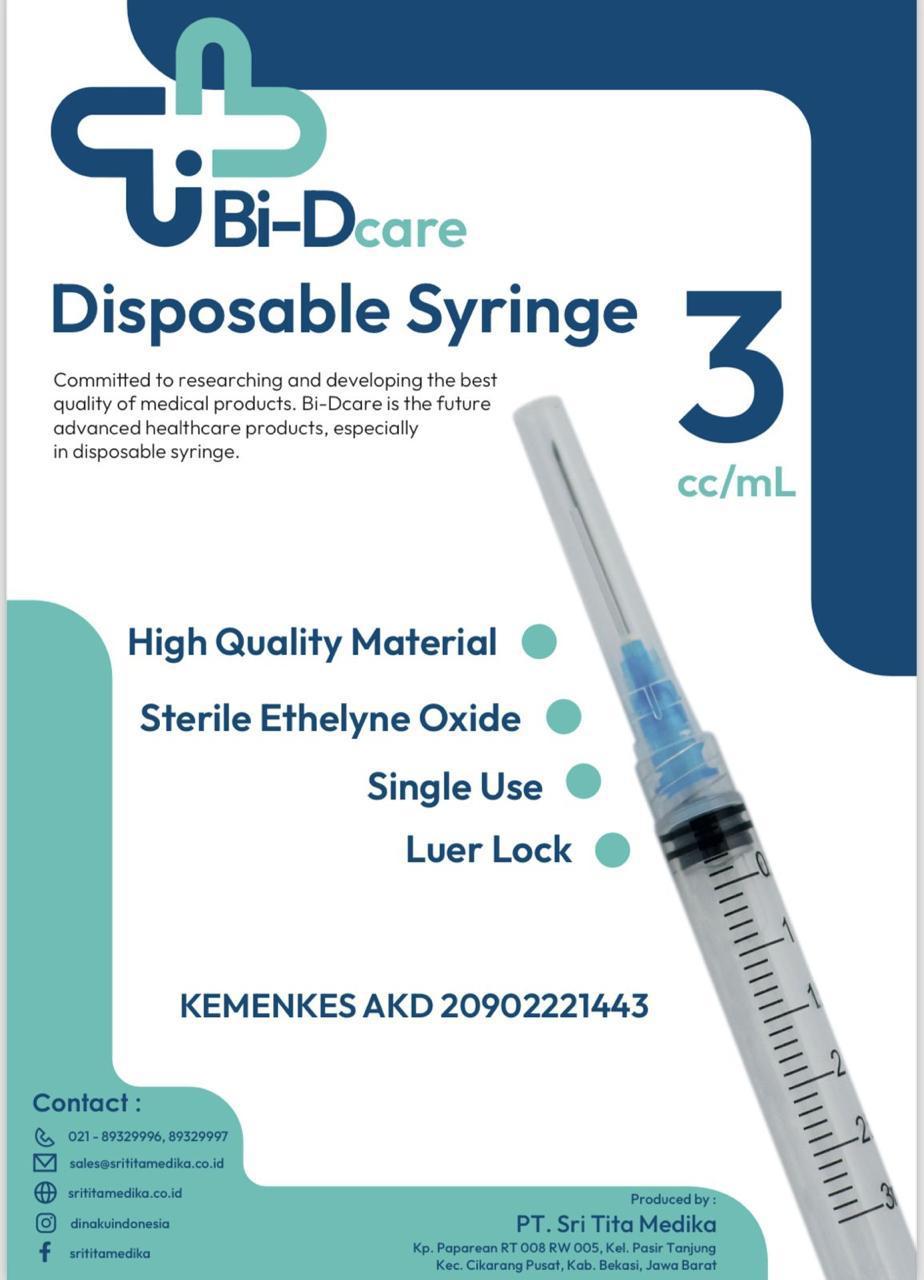 Bi-Dcare Disposable Syringe 3 ml 